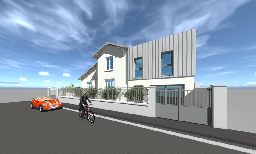 Extension contemporaine d’une maison, Lyon 8e (69008) — vue 6