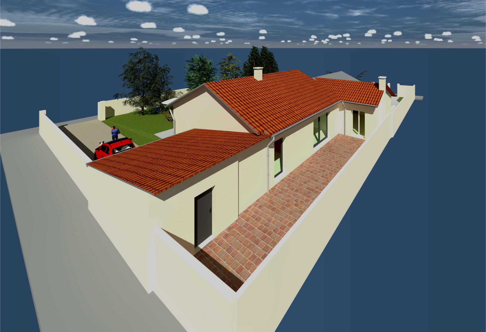 Extension contemporaine d’une maison traditionnelle, Saint-Pierre-de-Chandieu (69780) — vue 3