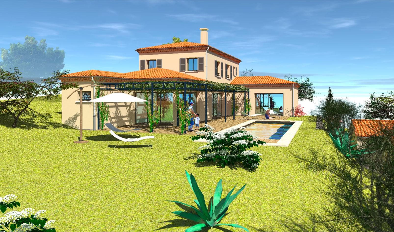 Maison contemporaine sur restanques, Plan-de-la-Tour (83120) — vue 2