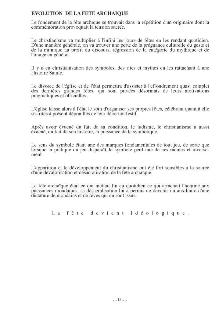 L’espace de la fête, dossier historique, feuillet — 13