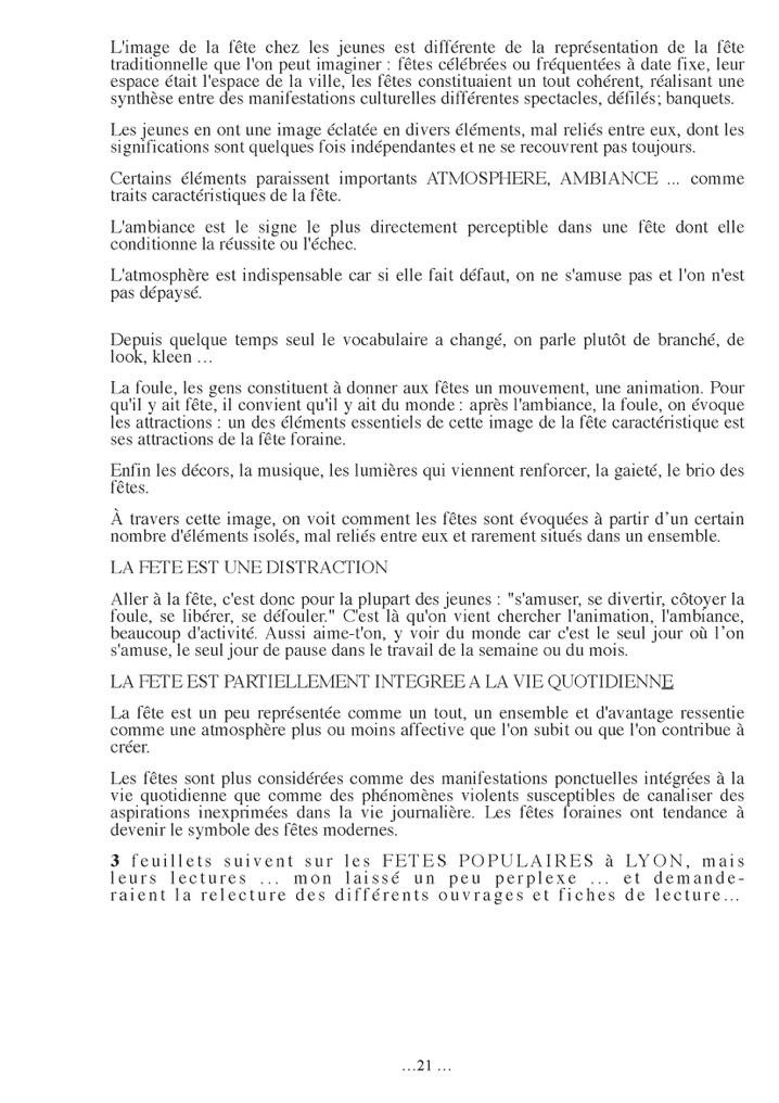 L’espace de la fête, dossier historique, feuillet — 21