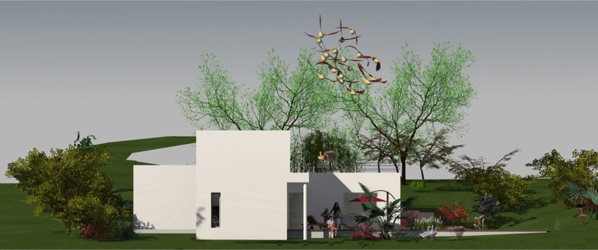 Maison contemporaine en volumes blancs, Bouliac (33270) — vue 6