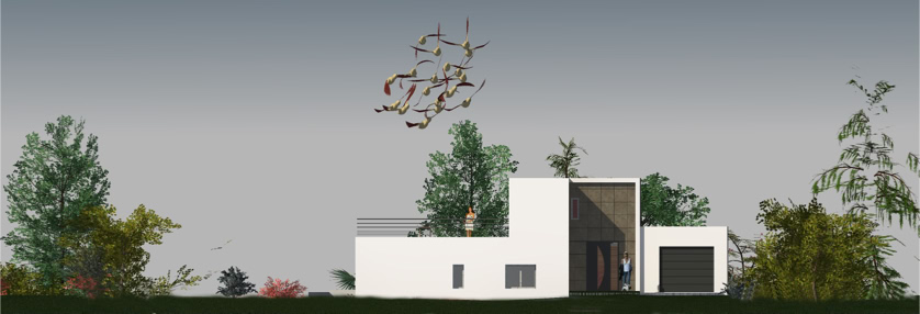 Maison contemporaine en volumes blancs, Bouliac (33270) — vue 7