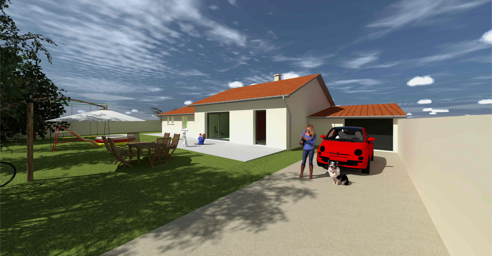 Extension contemporaine d’une maison traditionnelle, Saint-Pierre-de-Chandieu (69780) — vue 2