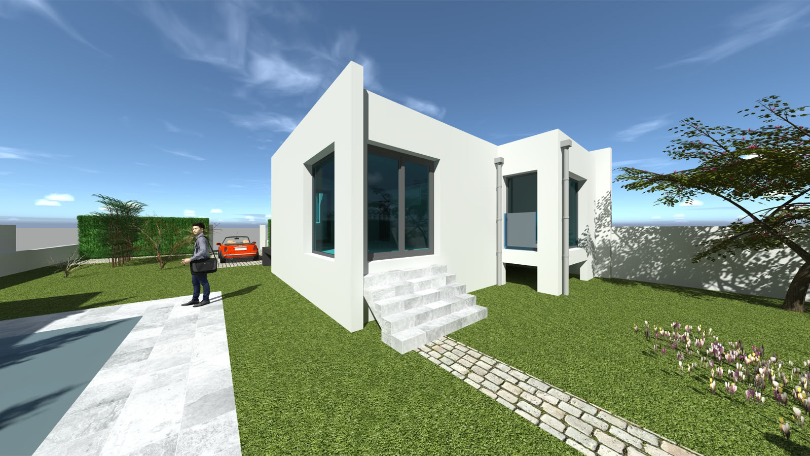 Extension contemporaine d’une maison, Oullins — vue 2